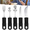 WEGREAT Parkinson Posate Wegreat - Set di 5 posate adattive, forchetta, cucchiaino da tè, coltello, posate per Parkinson anziani disabili per Parkinson, tremori a mano