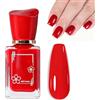MEITREND Smalto rosso lucido - ad asciugatura rapida non tossico - smalto a base d'acqua a lunga durata per donne Nail Art manicure art art senza lampada UV, vernice colorata regolare, Air Dry Nail Polish