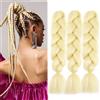 Shangxiu Extension Per Treccine Africane 3pc Jumbo Treccia Extension Capelli Fibra Sintetica Treccia Di Scatola Crochet Twist Braiding Hair (24zoll(3per Pack),Biondo)