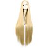 MapofBeauty 40 Pollic/100 cm Naturale Morbido Dritto Lungo Cosplay Costume Anime Parrucca (Misto Dorato)