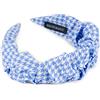 styleBREAKER Cerchietto donna in tessuto motivo pied-de-poule,Blu-Bianco
