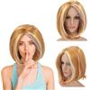 UILYNIU Cosplay Parrucca Donna 12.6 ''/32 cm Corto Parrucca per Donna Carnevale Festa in Costume, Cosplay Capelli Parrucca per Della Signora Di Modo Festa a Tema Costume Parrucche (Arancia)