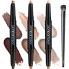 Eniyou 3Pcs Ombretto Stick Occhi Matitone Ombretto Occhi Matitone Occh-i Eyeshadow Stick Design a Doppia Estremità Finitura Lucida e Opaca Impermeabile Anti Sbavature a Lunga Tenuta con 1 Pennello Trucco