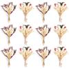 Larber 12PCS Mini Fiore Seccato Bouquet Fiori di Selvaggio Seccati Fiori Seccati Mini Fiore Seccato con Stelo per DIY Photo Props Vaso Decorazione Matrimoniale