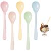 PetGlimmer 5 Pezzi Cucchiaio a Manico Lungo in Plastica Colorata, Cucchiaini Plastica, 16 cm Riutilizzabile Cucchiaini di Plastica Lunghi per Minestra, Caffè, Dessert, Cocktail, Tè, Gelato, Uova, 5 Colori