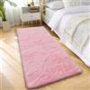 smiry Tappeto a pelo lungo, morbido, lavabile, antiscivolo, moderno, morbido, per corridoio, soggiorno, cameretta dei bambini, camera da letto, rosa, 80 x 150 cm
