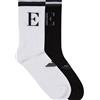 Emporio Armani Bi-pack Calze Spugna, BIANCO/NERO