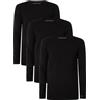 Tommy Hilfiger 3Pack T-Shirt Manica Lunga, NERO