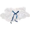 Giarrettiera Sposa Pizzo, BIANCO FIOCCO BLU