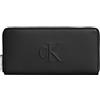 Calvin Klein Portafoglio Con Zip Integrale, NERO