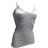 Basic Cotton Top Plissè Cotone Costine Spalla Stretta, GRIGIO