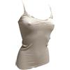 Basic Cotton Top Plissè Cotone Costine Spalla Stretta, CORDA