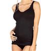 EGI Canotta Donna Spalla Larga Lana/Seta, NERO