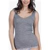 EGI Canotta Donna Spalla Larga Lana/Seta, GRIGIO