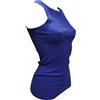 BASIC COTTON Egi Basic Cotton Top Cotone Plissè Scollo Halter, BLU