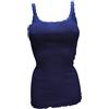 Egi Top plissè Giro Pizzo, Cotone/Seta, BLU