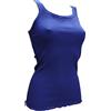 Basic Cotton Canotta Costine, Bordi Tessuto, BLU