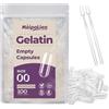 MéipaLien Capsule Vuote per Medicinali Taglia 00-100 capsule gelatina vuote, rapida risoluzione, confezione piccola, halal, non OGM, senza glutine, compatibile con riempitivo capsule, ideale per fai da te