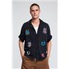 Desigual, Camicia ricamata in cotone, Cotone, Nero, L