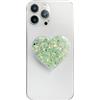 AOWVUTS Porta Cellulare da Dito Supporto di Alta Qualità con Cuore in Paillettes Telefono Supporto Base e Impugnatura Estensibili Supporti Accessori per Smartphone e Tablet (Verde)