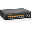 keepLiNK 10 Porte Switch PoE con 8 Porte PoE+, 2 Uplink Ethernet Veloci, 10/100Mbps, Switch PoE da 120W 802.3af/at, Plug and Play, Metallo Senza Ventola