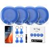 FUYAOSC Air Tracker Android, IP67 Smart Tag Individuatore chiavi compatibile con Google Find Hub APP (Android Solo) 4 Pack Bluetooth Tag Key Finder per bagaglio/portafoglio/valigia/borse- blu