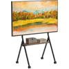 XINLEI Supporto TV Mobile con Ruote e Ripiano, per TV 32-80 Pollici (portata fino a 55 kg), VESA Max 600×400 mm, Carrello Portatile per Casa e Soggiorno, Nero ML5CM