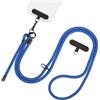 Segus Laccio per Cellulare da Collo, 1 Pezzo 8mm Cordino Telefono Regolabile, Porta Cellulare Tracolla, con 2 Patch, Corda Telefono Tracolla, Adatto a Tutti Gli Smartphone (Blu)
