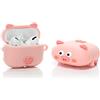YIGEYI Airpods Pro - Custodia in silicone compatibile con gli Airpods Pro Case Copertina dei cartoni animati 3D Carino divertente [serie di animali da compagnia papà] (maiale rosa)