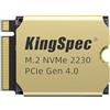 KingSpec SSD da 2TB M.2 2230 PCIe Gen4 NVMe con dissipatore di calore, fino a 5000MB/s interno Solid State Drives, compatibile con Steam Deck, ASUS ROG Ally, Surface Pro, Laptop
