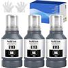 SHUOLEI 113 pigmento Inchiostro compatibile con Epson 113 Bottiglia di Multipack per ET-16680 ET-5800 ET-5170 ET-5850 ET-16150 ET-5150 ET-16600 ET-16650 ET-15000 ET-5100 ET-5100 5160 ET-5880 (3 x Nero)