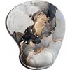 ITNRSIIET Tappetino Mouse Ergonomico Gel Rest Poggiapolsi, Tappetini Gaming per Mouse Tondo, Resistente all'Acqua con Superficie Liscia Base in PU Antiscivolo, Marmorizzazione dell'inchiostro
