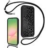 Kilbnom Leopardata Cover con Cordino per Samsung Galaxy A56, Custodia Silicone Antiurto con Tracolla, Aesthetic Nero Leo Estivo Motivo, Case con Catena Collana per Samsung A56 6,7
