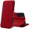 Verco Case per Samsung Galaxy S22+ Custodia, Cover a Libro Pelle PU per Samsung S22 Plus 5G Custodia Premio Booklet Protettiva, Rosso