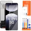 AGCUT Schermo LCD per Redmi Note 14 Pro 5G LCD Display per Xiaomi Redmi Note 14 Pro 5G 24090RA29G 6,67 Sostituzione Touch Screen Digitizer Assembly Riparazione (nero, senza supporto per impronte digitali)