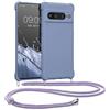 kwmobile Custodia Compatibile con Google Pixel 7 Pro Cover - Back Case in Silicone TPU - Protezione Smartphone con Cordino - lavanda