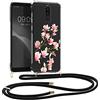 kwmobile Custodia Compatibile con Huawei Mate 10 Lite Cover - Back Case in Silicone TPU - Protezione Smartphone con Cordino - rosa/bianco/trasparente