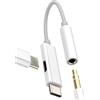 Kefiany Adattatore USB C a Jack Cuffie Audio 3.5mm (2in1) per Apple Caricabatterie Tipo C per iPhone 16 15 DAC Auxiliare compatibile per Samsung Microfono Connettore per iPad AUX Auto Accessori Android