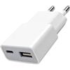 Dongcill Alimentatore USB 5W, Caricabatterie con Spina Euro, Alimentatore Sottile 5V 1A, 2 Porte: USB-C + A, Compatibile con iPhone, Lettori di E-Book, Spazzolini Elettrici, Lettori MP3 e Smartphone