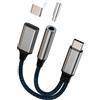 Kefiany USB C Aux Cavo 3.5mm Cuffie Adapter per Apple iPhone iPad compatibile per Samsung DAC Audio Tipo Auricolari Microfono Ricarica Sdoppiatore Dongle Accessori Caricabatteria Convertitore Headphone tp-3.5