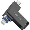 Levida Chiavetta USB per Phone 256GB,Senza APP Chiavetta USB-C,Pendrive USB 3.0，3 in 1 Memoria Esterna,USB Stick per IOS,OTG Android,Smartphone,Mac,Pad(Nero)