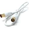 Drut Cavo coassiale TV Maschio-Maschio da 50 cm Antenna Digitale RG6 Antenna RF Cavo Volante estremità diritte, Oro Bianco 1,6 Piedi