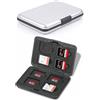 GeeKam Scatola di trasporto per schede di memoria | supporto per schede SD antiurto in alluminio, compatibile con schede SD, SDHC, MMC, Micro SD e TF