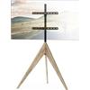 XTRARM Argo - Supporto per TV Tripod, altezza fino a 140 cm, girevole a 360 gradi, per TV da 32 a 65 pollici, fino a 40 kg, max. VESA 400 x 400 mm, base TV in rovere invecchiato