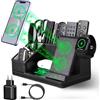 LADSTAG Stazione di ricarica induttiva 3 in 1 Wireless Charger per iPhone 15/14/13/12/11/Pro Max/Samsung Galaxy, stazione di ricarica per iWatch 9/8/7/6/5/4/SE, AirPods 3/2 con organizer da scrivania
