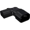 HuaLiSiJi Adattatore da C14 a C13 90 Gradi 10A 250V IEC 320: C14 Spina Maschio a C13 Presa Femmina per Computer, Monitor, Espansione di Potenza (Curvato a Sinistra)