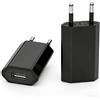 Dongcill 2 Pezzo Alimentatore USB, Adattatore Universale 5V 1A, Caricabatterie Compatibile con Cellulari, Android, Smartwatch, Cuffie, Orologi Intelligenti, Fotocamere, Tablet, Nero