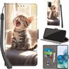 PHINIENLAND Cover per Samsung Galaxy S20 Plus custodia portafoglio Gatto | 3 scomparti carte, 1 tasca banconote, Chiusura magnetica, Supporto, Pelle PU flip cover per Samsung S20 Plus