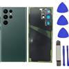 Peixiong Sostituzione del coperchio del Galaxy S22 Ultra per Samsung Galaxy S22 Ultra 5G Sostituzione del vetro posteriore con kit di strumenti di riparazione,(Verde)