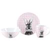 CreaTable, 25217 Serie Happy Bunny Rosa - Set di stoviglie pasquali in porcellana, lavabile in lavastoviglie e microonde, made in Europe